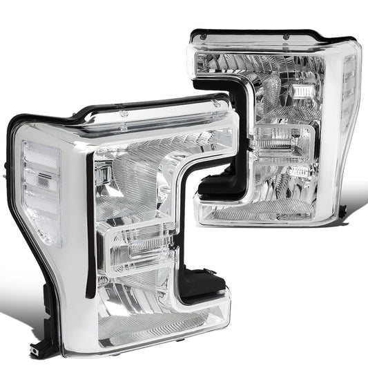 FAROS 17-19 FORD F-250, F-350, F-450, F-550 SUPER DUTY - FITS MODELS W/ HALOGEN HEADLIGHTS ONLY - H13 LOW BEAM / H13 HIGH BEAM - CHROME HOUSING / CLEAR CORNER