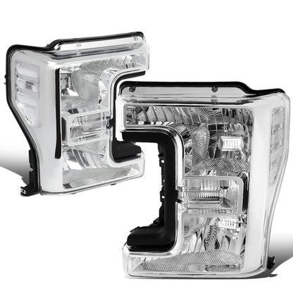 FAROS 17-19 FORD F-250, F-350, F-450, F-550 SUPER DUTY - FITS MODELS W/ HALOGEN HEADLIGHTS ONLY - H13 LOW BEAM / H13 HIGH BEAM - CHROME HOUSING / CLEAR CORNER
