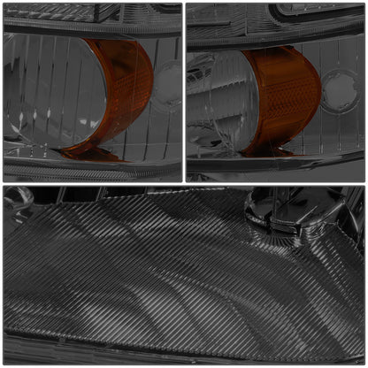 FAROS 99-04 FORD SUPER DUTY F-250, F-350, F-450, F-550 2/4-DR - 4PC - 9007 LOW BEAM / HIGH BEAM / 3157A TURN SIGNAL - SMOKE HOUSING / AMBER CORNER