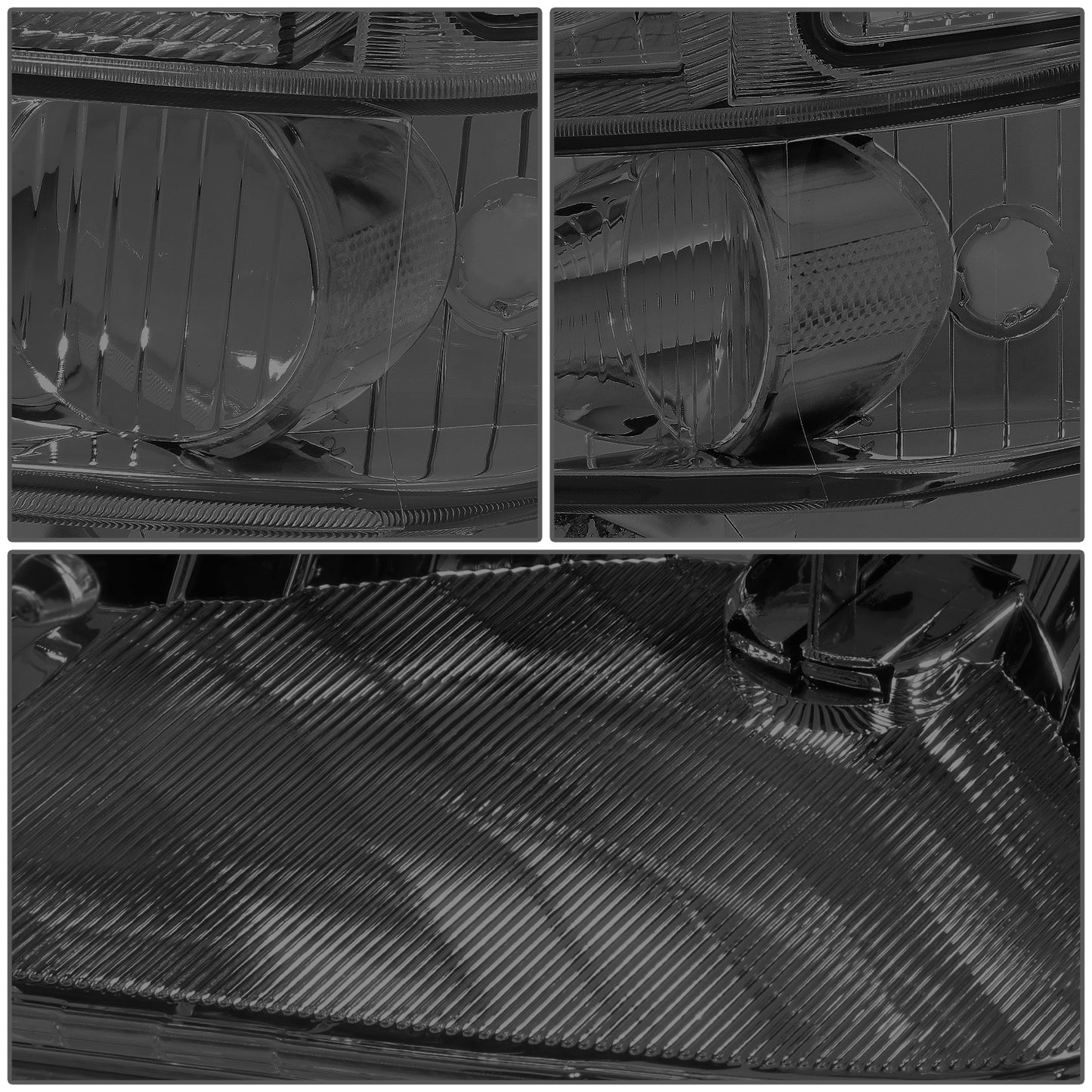 FAROS 99-04 FORD SUPER DUTY F-250, F-350, F-450, F-550 2/4-DR - 4PC - 9007 LOW BEAM / HIGH BEAM / 3157A TURN SIGNAL - SMOKE HOUSING / CLEAR CORNER