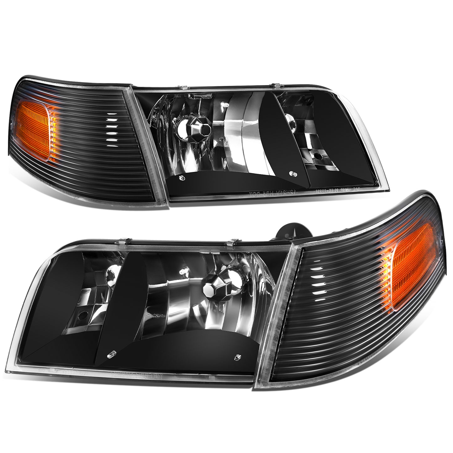 FAROS 98-11 FORD CROWN VICTORIA HEAD LIGHT AND  CORNER LIGHT BLACK WITH AMBER
