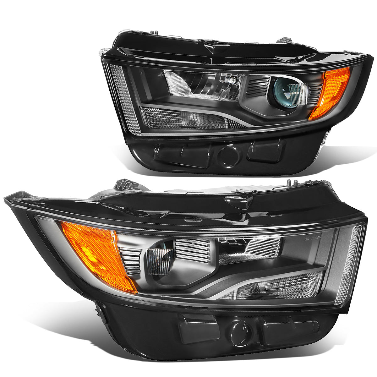 FAROS 15-18 FORD EDGE - FITS MODELS W/ HALOGEN HEADLIGHTS - PROJECTOR LOW BEAM - 9005 HIGH / H7 LOW BEAM - BLACK HOUSING / AMBER CORNER