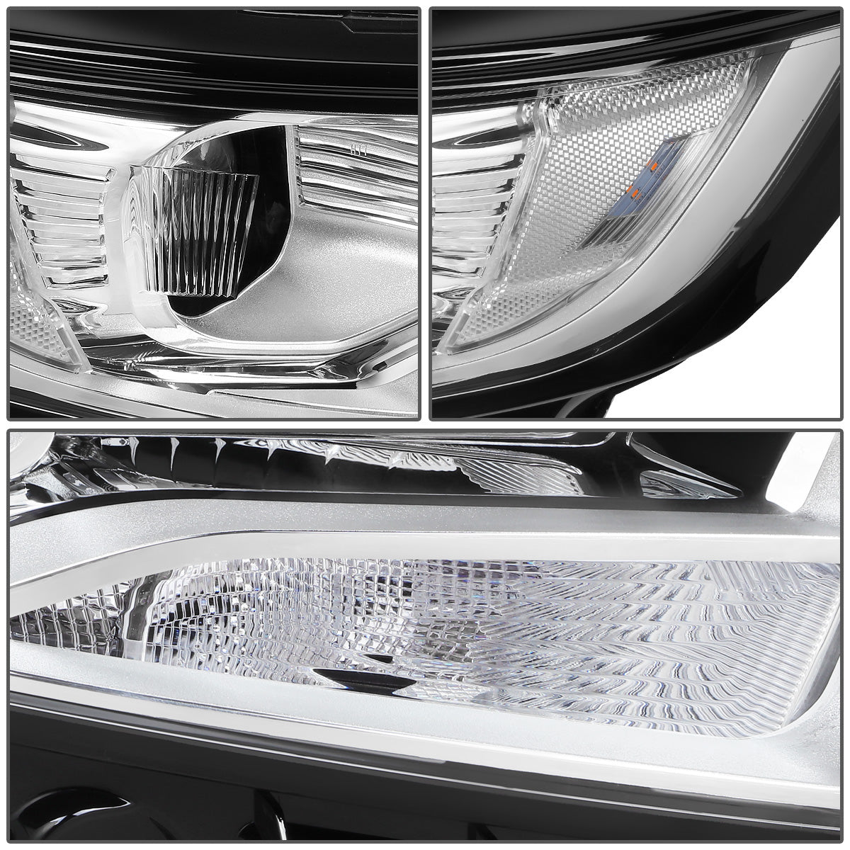 FAROS 15-18 FORD EDGE - FITS MODELS W/ HALOGEN HEADLIGHTS - PROJECTOR LOW BEAM - 9005 HIGH / H7 LOW BEAM - CHROME HOUSING / CLEAR CORNER