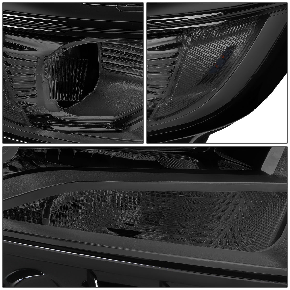 FAROS 15-18 FORD EDGE - FITS MODELS W/ HALOGEN HEADLIGHTS - PROJECTOR LOW BEAM - 9005 HIGH / H7 LOW BEAM - SMOKE HOUSING / CLEAR CORNER