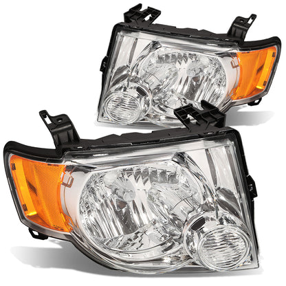 FAROS 08-12 FORD ESCAPE 4-DOOR - H13 LOW BEAM / HIGH BEAM - CHROME HOUSING / AMBER CORNER