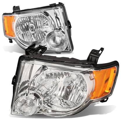 FAROS 08-12 FORD ESCAPE 4-DOOR - H13 LOW BEAM / HIGH BEAM - CHROME HOUSING / AMBER CORNER