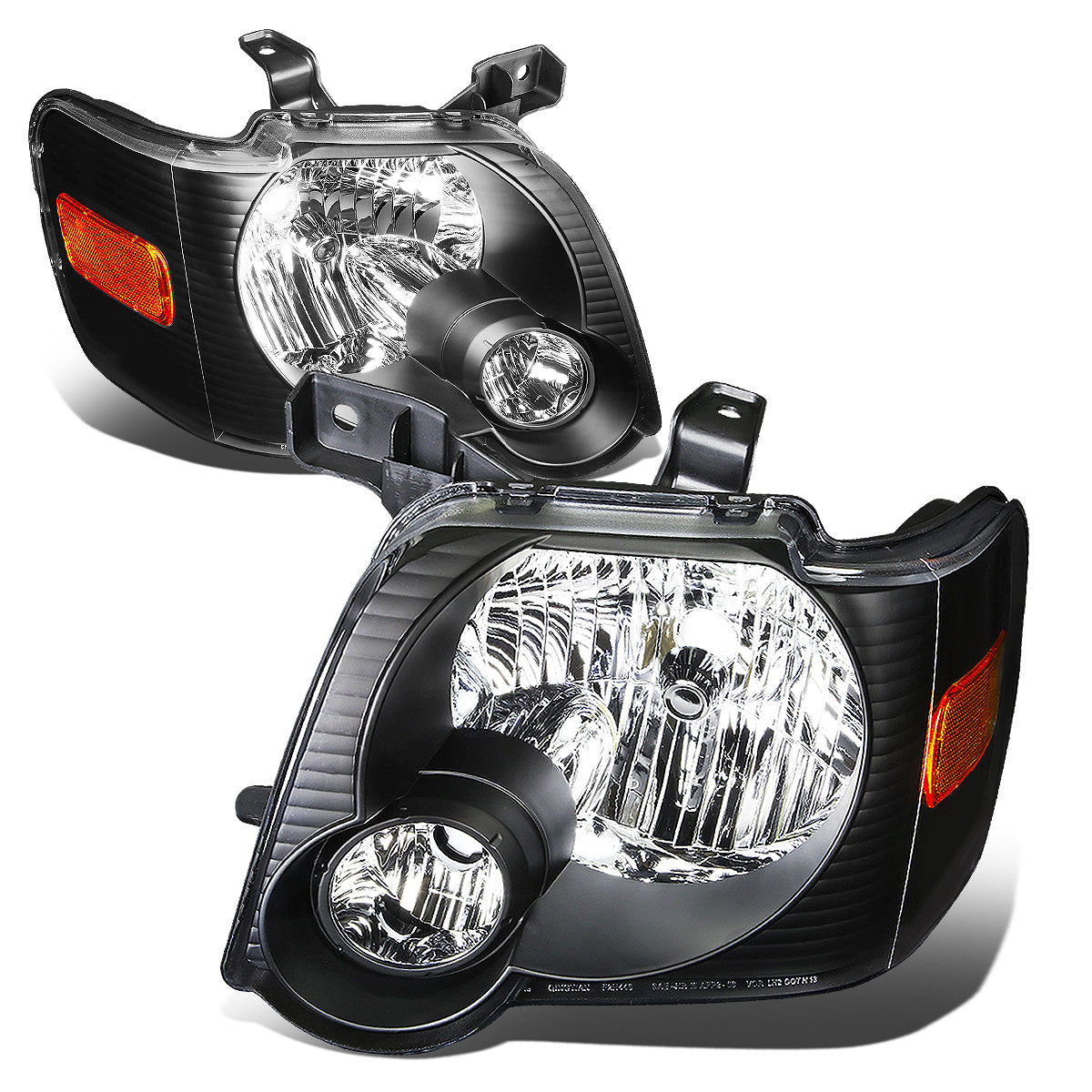 FAROS 06-10 FORD EXPLORER / 07-10 EXPLORER SPORT TRAC 4-DOOR - H13 LOW BEAM / HIGH BEAM - BLACK HOUSING / AMBER CORNER