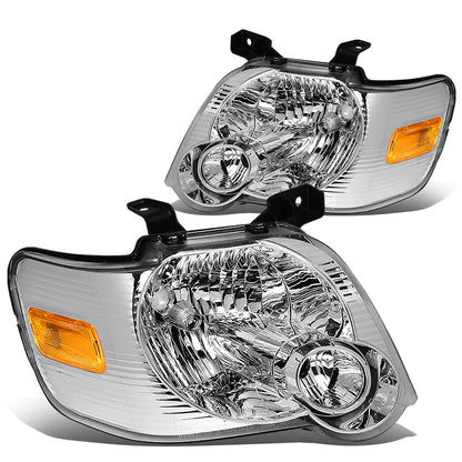 FAROS 06-10 FORD EXPLORER / 07-10 EXPLORER SPORT TRAC 4-DOOR - H13 LOW BEAM / HIGH BEAM - CHROME HOUSING / AMBER CORNER