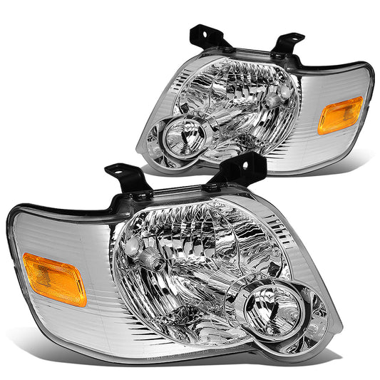 FAROS 06-10 FORD EXPLORER / 07-10 EXPLORER SPORT TRAC 4-DOOR - H13 LOW BEAM / HIGH BEAM - CHROME HOUSING / AMBER CORNER
