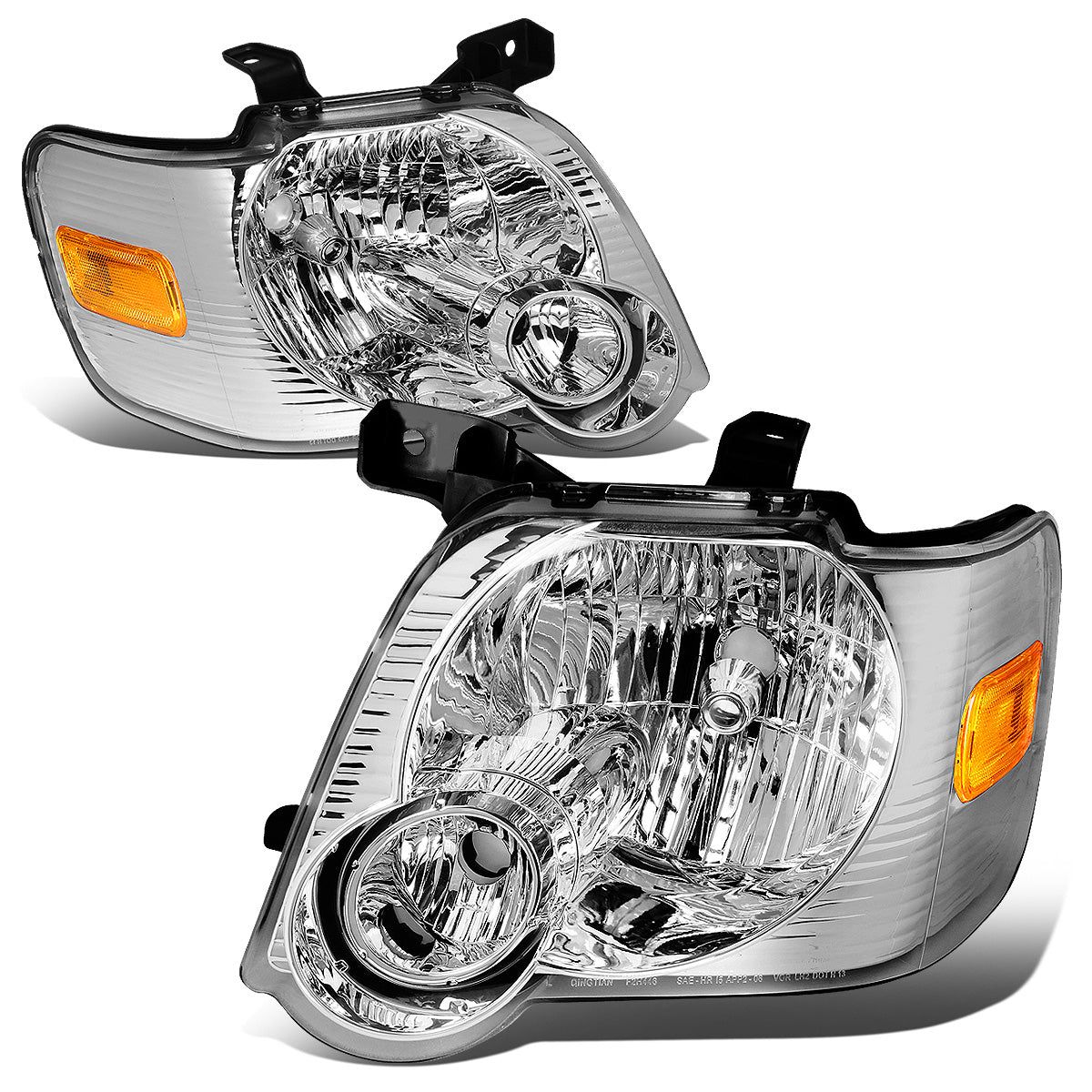 FAROS 06-10 FORD EXPLORER / 07-10 EXPLORER SPORT TRAC 4-DOOR - H13 LOW BEAM / HIGH BEAM - CHROME HOUSING / AMBER CORNER