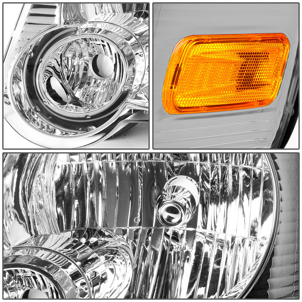 FAROS 06-10 FORD EXPLORER / 07-10 EXPLORER SPORT TRAC 4-DOOR - H13 LOW BEAM / HIGH BEAM - CHROME HOUSING / AMBER CORNER
