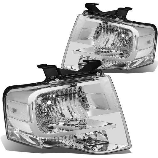 FAROS 07-14 FORD EXPEDITION 4-DOOR - H13 LOW BEAM / HIGH BEAM - CHROME HOUSING / CLEAR CORNER