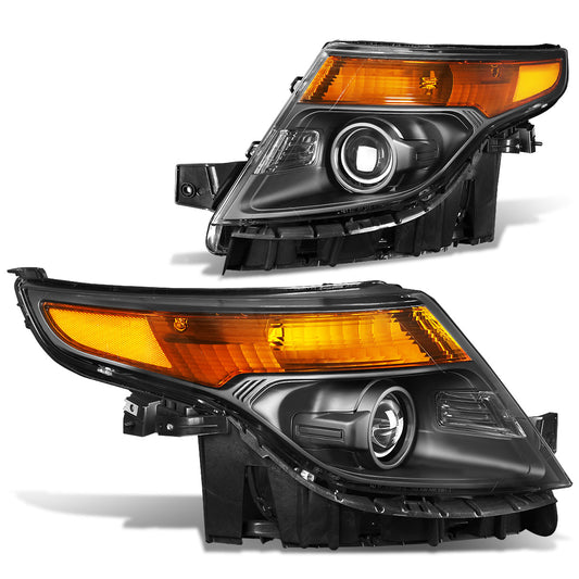 FAROS 11-15 FORD EXPLORER 4-DOOR - PROJECTOR - H7 LOW BEAM / HIGH BEAM - BLACK HOUSING / AMBER CORNER