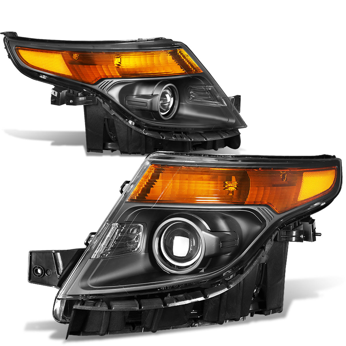 FAROS 11-15 FORD EXPLORER 4-DOOR - PROJECTOR - H7 LOW BEAM / HIGH BEAM - BLACK HOUSING / AMBER CORNER