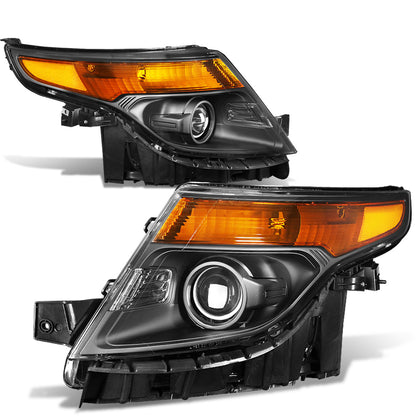 FAROS 11-15 FORD EXPLORER 4-DOOR - PROJECTOR - H7 LOW BEAM / HIGH BEAM - BLACK HOUSING / AMBER CORNER