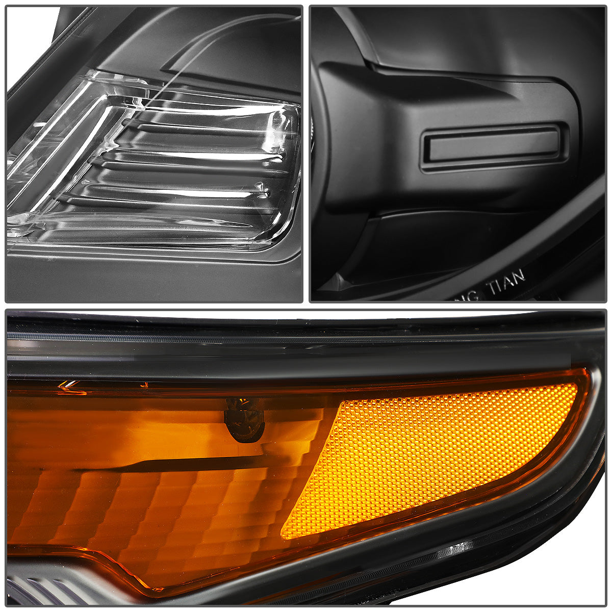 FAROS 11-15 FORD EXPLORER 4-DOOR - PROJECTOR - H7 LOW BEAM / HIGH BEAM - BLACK HOUSING / AMBER CORNER
