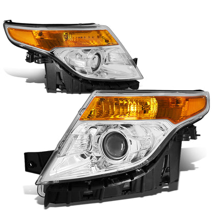 FAROS 11-15 FORD EXPLORER 4-DOOR - PROJECTOR - H7 LOW BEAM / HIGH BEAM - CHROME HOUSING / AMBER CORNER