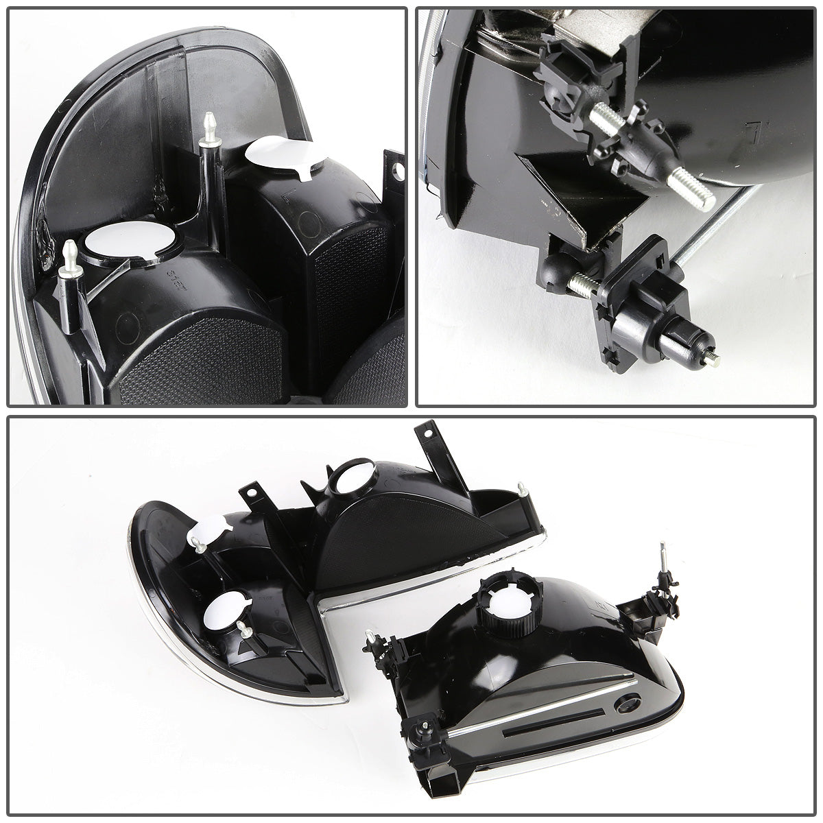 FAROS 95-01 FORD EXPLORER / 1997 MERCURY MOUNTAINEER 2/4-DOOR - 4PC - 9007 LOW BEAM / HIGH BEAM - BLACK HOUSING / AMBER CORNER