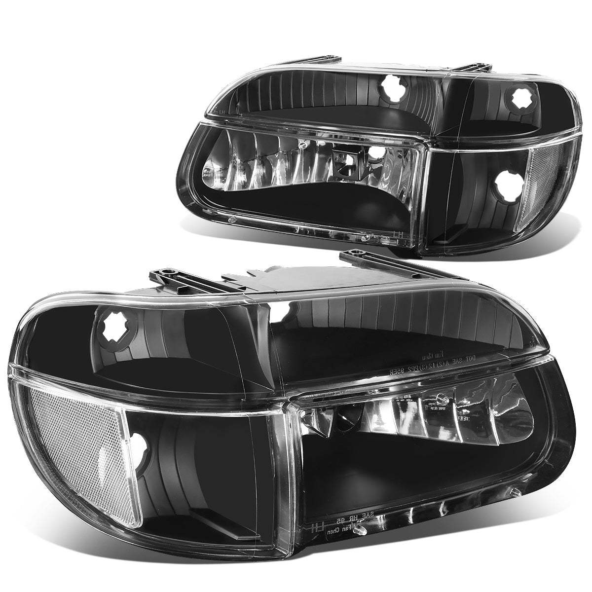 FAROS 95-01 FORD EXPLORER / 1997 MERCURY MOUNTAINEER 2/4-DOOR - 4PC - 9007 LOW BEAM / HIGH BEAM - BLACK HOUSING / CLEAR CORNER