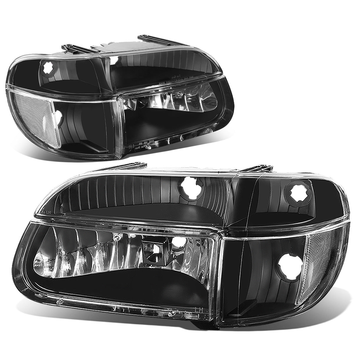 FAROS 95-01 FORD EXPLORER / 1997 MERCURY MOUNTAINEER 2/4-DOOR - 4PC - 9007 LOW BEAM / HIGH BEAM - BLACK HOUSING / CLEAR CORNER