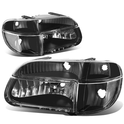 FAROS 95-01 FORD EXPLORER / 1997 MERCURY MOUNTAINEER 2/4-DOOR - 4PC - 9007 LOW BEAM / HIGH BEAM - BLACK HOUSING / CLEAR CORNER