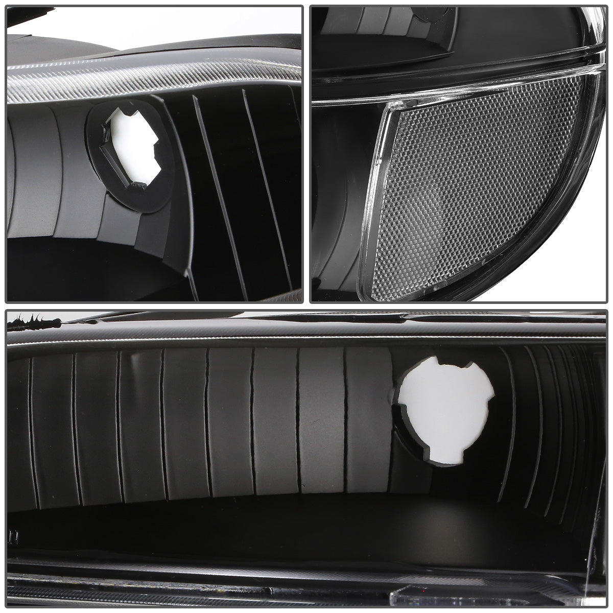 FAROS 95-01 FORD EXPLORER / 1997 MERCURY MOUNTAINEER 2/4-DOOR - 4PC - 9007 LOW BEAM / HIGH BEAM - BLACK HOUSING / CLEAR CORNER