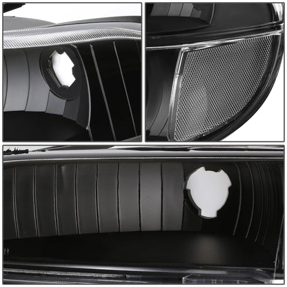 FAROS 95-01 FORD EXPLORER / 1997 MERCURY MOUNTAINEER 2/4-DOOR - 4PC - 9007 LOW BEAM / HIGH BEAM - BLACK HOUSING / CLEAR CORNER