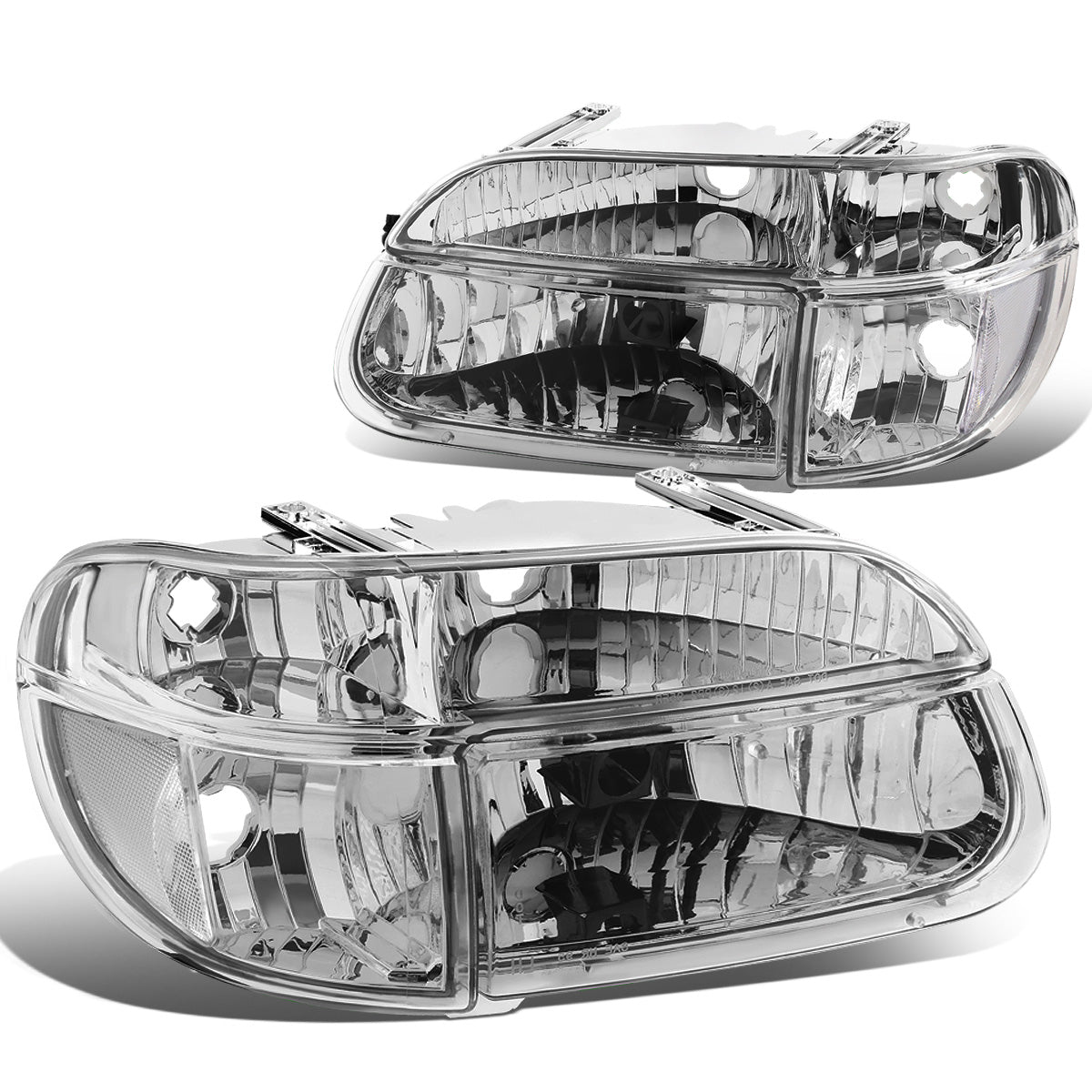 FAROS 95-01 FORD EXPLORER / 1997 MERCURY MOUNTAINEER 2/4-DOOR - 4PC - 9007 LOW BEAM / HIGH BEAM - CHROME HOUSING / CLEAR CORNER