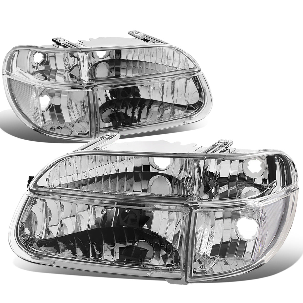 FAROS 95-01 FORD EXPLORER / 1997 MERCURY MOUNTAINEER 2/4-DOOR - 4PC - 9007 LOW BEAM / HIGH BEAM - CHROME HOUSING / CLEAR CORNER