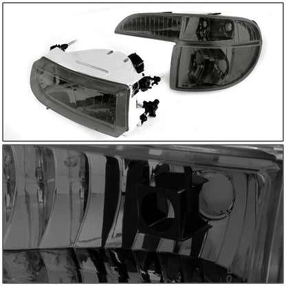 FAROS 95-01 FORD EXPLORER / 1997 MERCURY MOUNTAINEER 2/4-DOOR - 4PC - 9007 LOW BEAM / HIGH BEAM - SMOKE HOUSING / CLEAR CORNER
