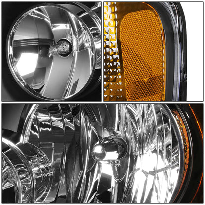 FAROS 03-06 FORD EXPEDITION 4-DOOR - 9006 LOW BEAM / 9005 HIGH BEAM - BLACK HOUSING / AMBER CORNER