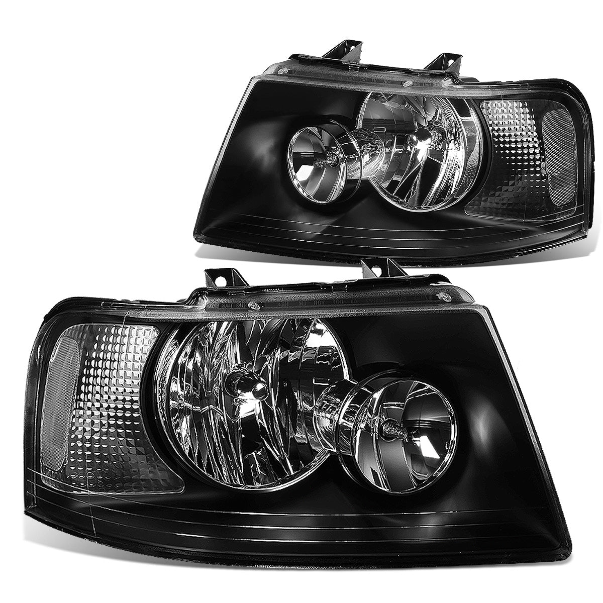 FAROS 03-06 FORD EXPEDITION 4-DOOR - 9006 LOW BEAM / 9005 HIGH BEAM - BLACK HOUSING / CLEAR CORNER