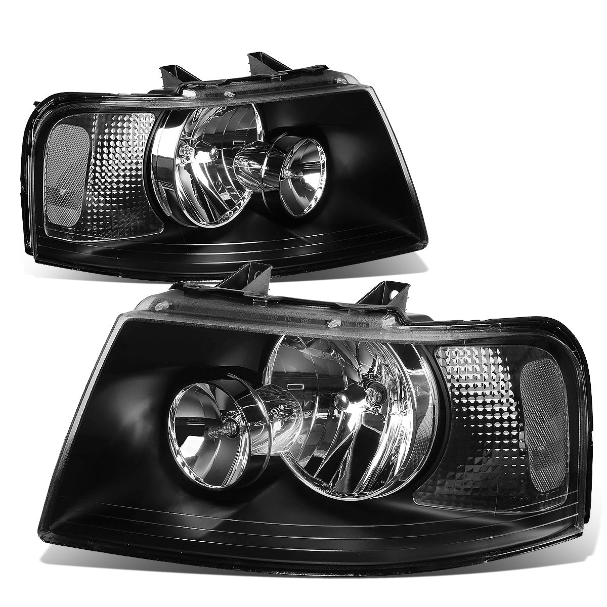 FAROS 03-06 FORD EXPEDITION 4-DOOR - 9006 LOW BEAM / 9005 HIGH BEAM - BLACK HOUSING / CLEAR CORNER