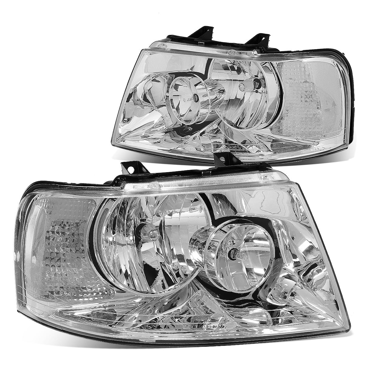FAROS 03-06 FORD EXPEDITION 4-DOOR - 9006 LOW BEAM / 9005 HIGH BEAM - CHROME HOUSING / CLEAR CORNER