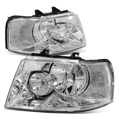 FAROS 03-06 FORD EXPEDITION 4-DOOR - 9006 LOW BEAM / 9005 HIGH BEAM - CHROME HOUSING / CLEAR CORNER
