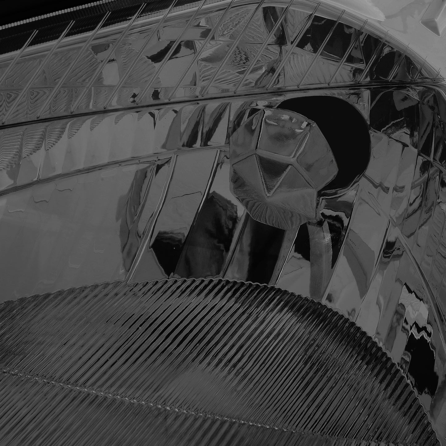 FAROS 03-04 FORD FOCUS -  OE STYLE - H13 HIGH/LOW BEAM - CHROME HOUSING / SMOKED LENS / CLEAR CORNER