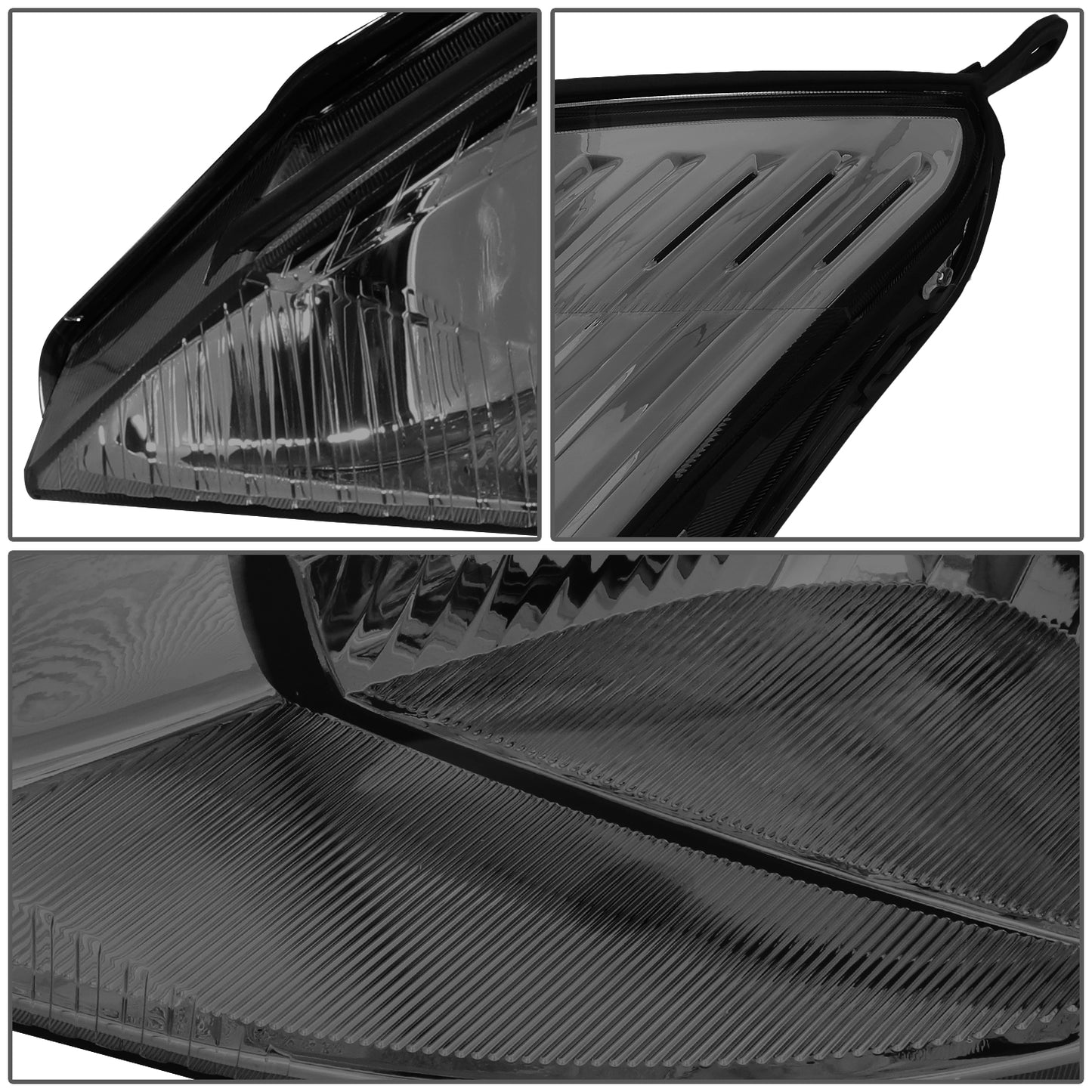 FAROS 03-04 FORD FOCUS -  OE STYLE - H13 HIGH/LOW BEAM - CHROME HOUSING / SMOKED LENS / CLEAR CORNER