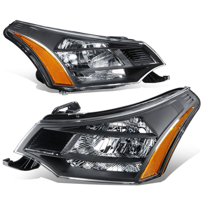 FAROS 08-11 FORD FOCUS - OE STYLE - H13 HIGH/LOW BEAM / 168 SIDE MARKER - FITS SEDAN / COUPE MODELS - BLACK HOUSING / AMBER CORNER