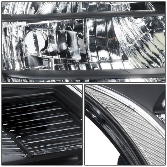 FAROS 08-11 FORD FOCUS - OE STYLE - H13 HIGH/LOW BEAM / 168 SIDE MARKER - FITS SEDAN / COUPE MODELS - BLACK HOUSING / CLEAR CORNER