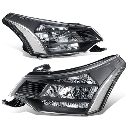 FAROS 08-11 FORD FOCUS - OE STYLE - H13 HIGH/LOW BEAM / 168 SIDE MARKER - FITS SEDAN / COUPE MODELS - BLACK HOUSING / CLEAR CORNER