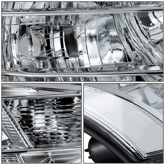 FAROS 08-11 FORD FOCUS - OE STYLE - H13 HIGH/LOW BEAM / 168 SIDE MARKER - FITS SEDAN / COUPE MODELS - CHROME HOUSING / CLEAR CORNER