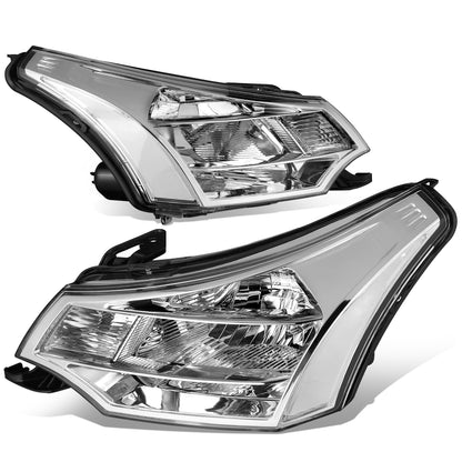 FAROS 08-11 FORD FOCUS - OE STYLE - H13 HIGH/LOW BEAM / 168 SIDE MARKER - FITS SEDAN / COUPE MODELS - CHROME HOUSING / CLEAR CORNER