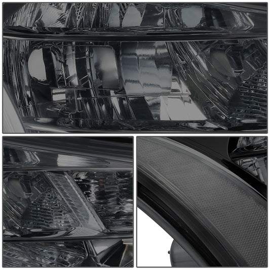 FAROS 08-11 FORD FOCUS - OE STYLE - H13 HIGH/LOW BEAM / 168 SIDE MARKER - FITS SEDAN / COUPE MODELS - CHROME HOUSING / SMOKED LENS / CLEAR CORNER