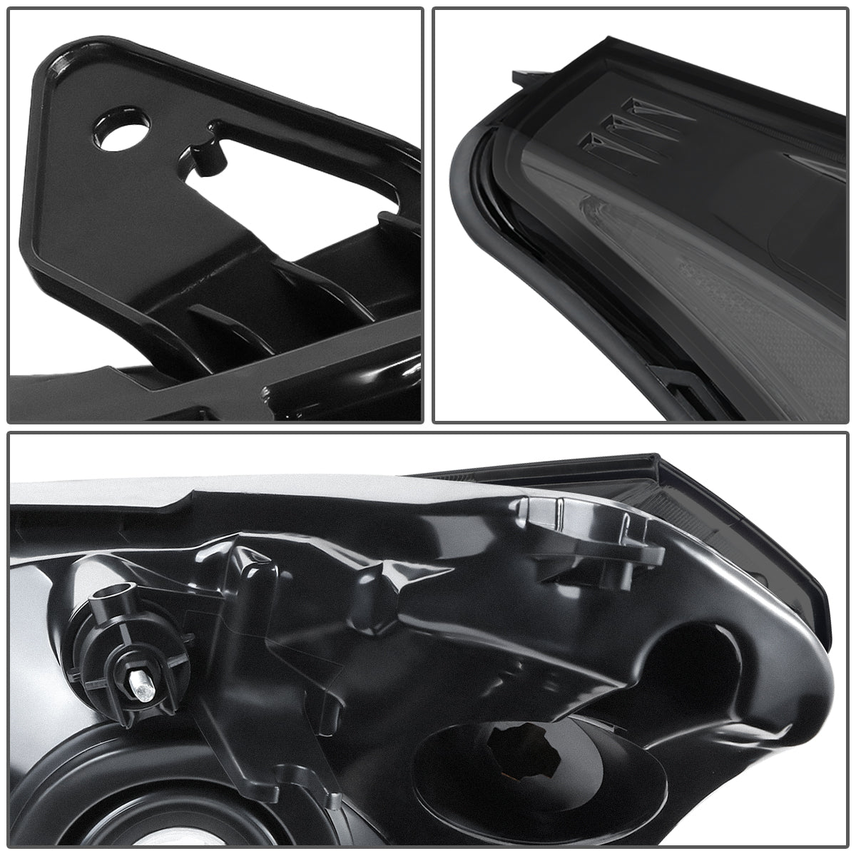 FAROS 08-11 FORD FOCUS - OE STYLE - H13 HIGH/LOW BEAM / 168 SIDE MARKER - FITS SEDAN / COUPE MODELS - CHROME HOUSING / SMOKED LENS / CLEAR CORNER