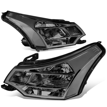FAROS 08-11 FORD FOCUS - OE STYLE - H13 HIGH/LOW BEAM / 168 SIDE MARKER - FITS SEDAN / COUPE MODELS - CHROME HOUSING / SMOKED LENS / CLEAR CORNER