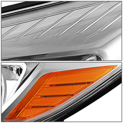 FAROS 12-14 FORD FOCUS 4-DOOR - FITS MODELS WITH HALOGEN HEADLIGHTS - H7 LOW BEAM / H1 HIGH BEAM - CHROME HOUSING / AMBER CORNER