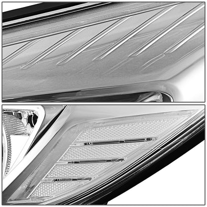 FAROS 12-14 FORD FOCUS 4-DOOR - FITS MODELS WITH HALOGEN HEADLIGHTS - H7 LOW BEAM / H1 HIGH BEAM - CHROME HOUSING / CLEAR CORNER