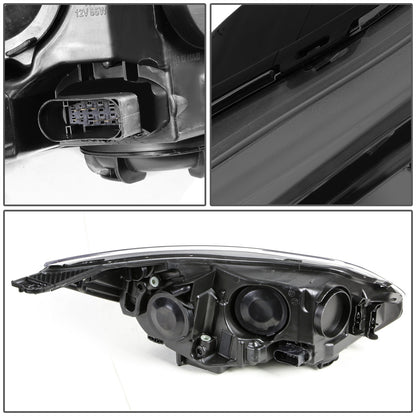 FAROS 12-14 FORD FOCUS 4-DOOR - FITS MODELS WITH HALOGEN HEADLIGHTS - H7 LOW BEAM / H1 HIGH BEAM - SMOKE HOUSING / AMBER CORNER