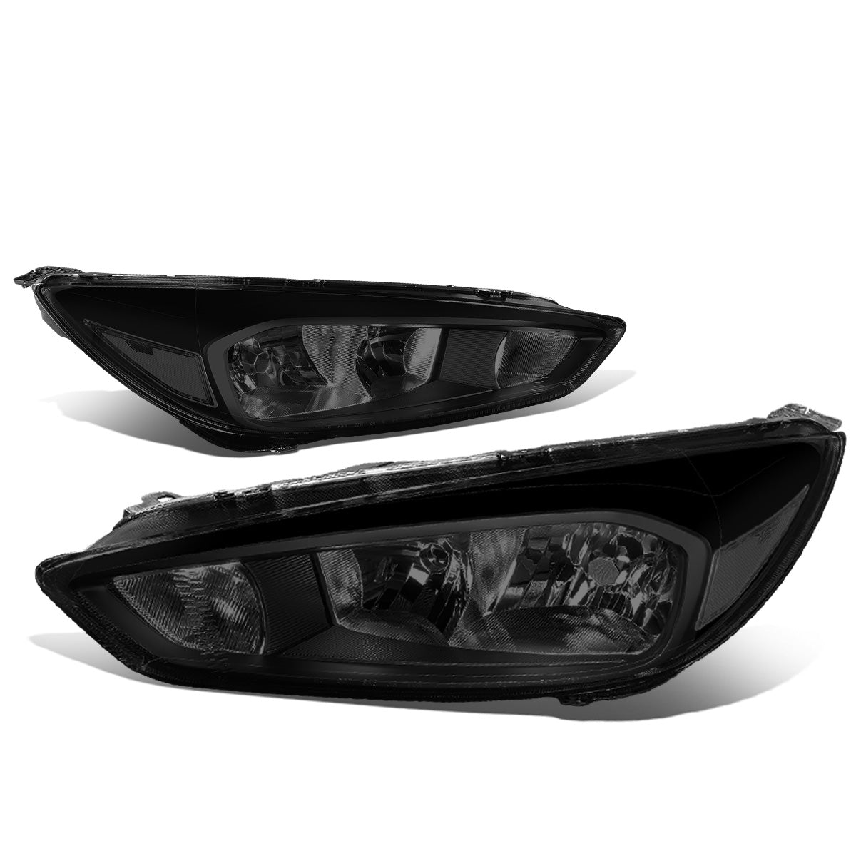 FAROS 15-17 FORD FOCUS 4-DOOR - FITS HALOGEN AND NON-ELECTRIC MODELS ONLY - H11 LOW BEAM / H1 HIGH BEAM - BLACK HOUSING / SMOKE LENS / CLEAR CORNER