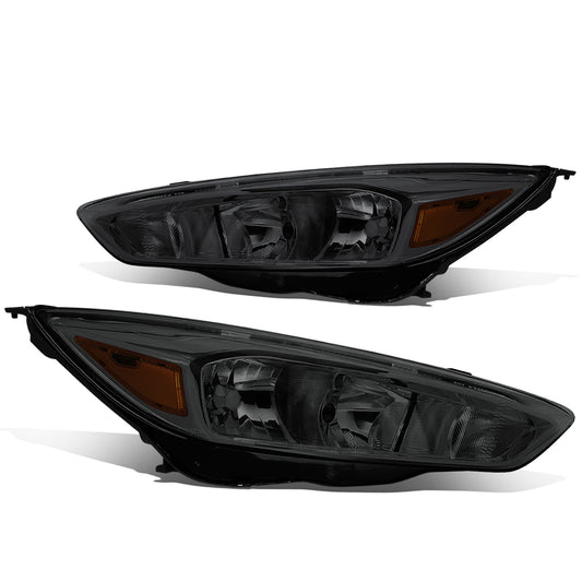 FAROS 15-17 FORD FOCUS 4-DOOR - FITS HALOGEN AND NON-ELECTRIC MODELS ONLY - H11 LOW BEAM / H1 HIGH BEAM - SMOKE HOUSING / AMBER CORNER